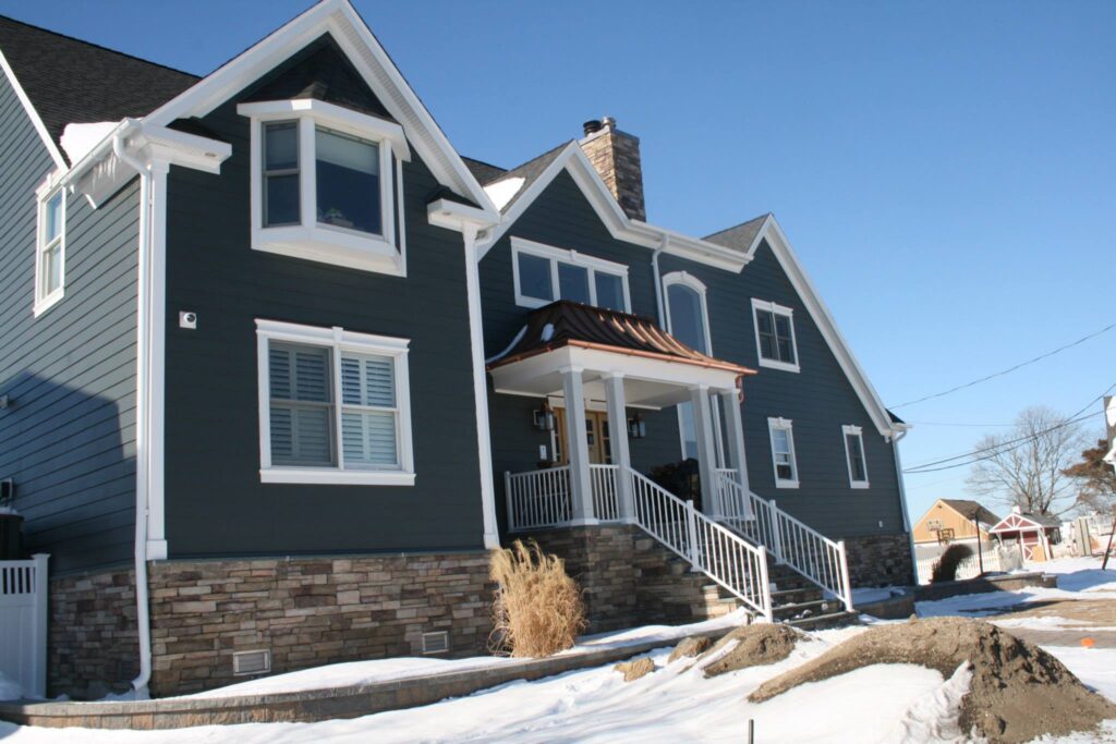 after construction photo of the front of home