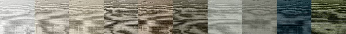 Ten James Hardie ColorPlus Technology siding finish samples